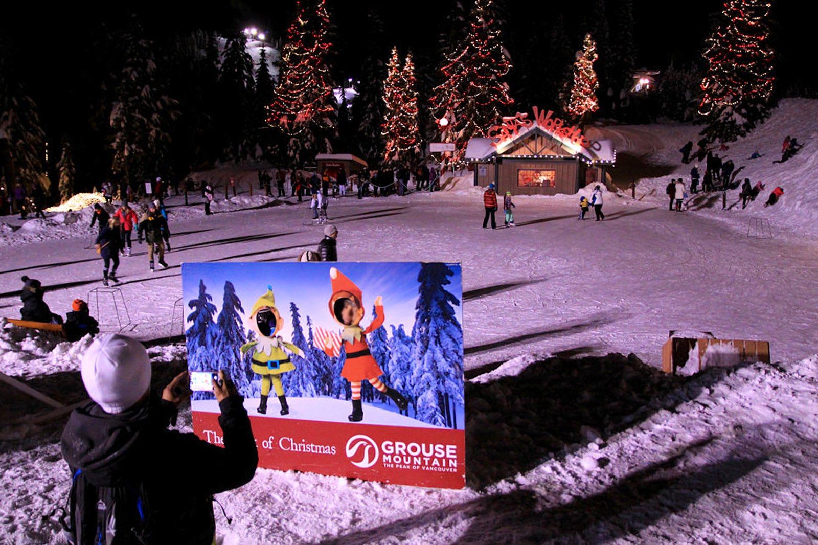 زمستان: اسکیت سواری در حوضچه اسکیت کوه گروس - WINTER: Skating at Grouse Mountain's Skating Pond