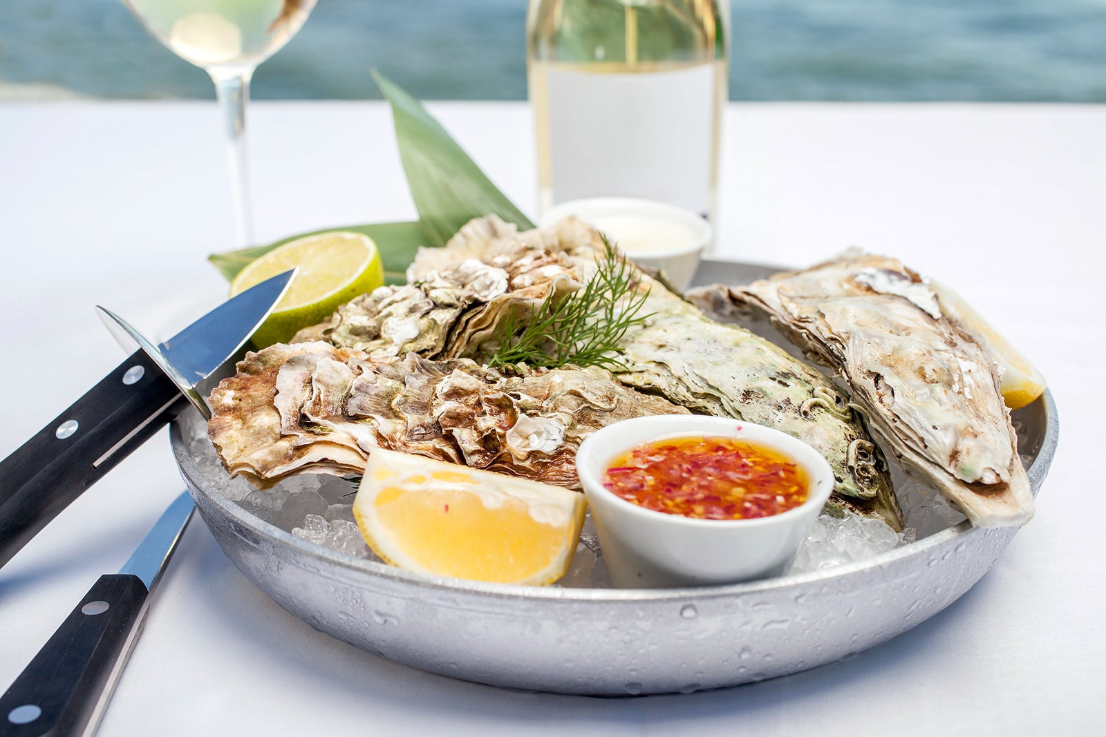 صدف و نوشابه مسقد - Oysters and Muscadet wine