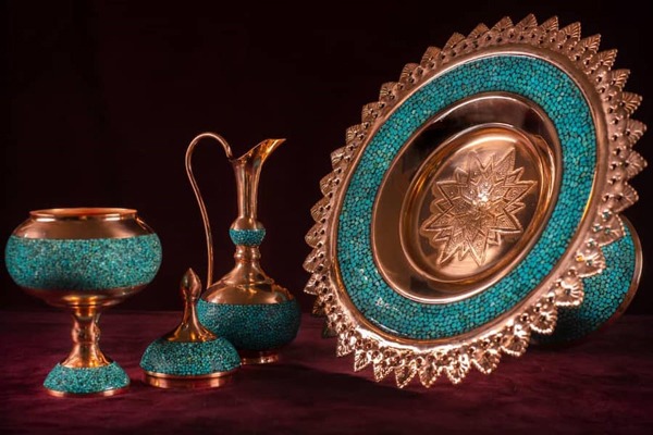 فیروزه کوبی: ظرافت منبت سنگ فیروزه - Firoozeh Koubi: The Elegance of Turquoise Stone Inlay