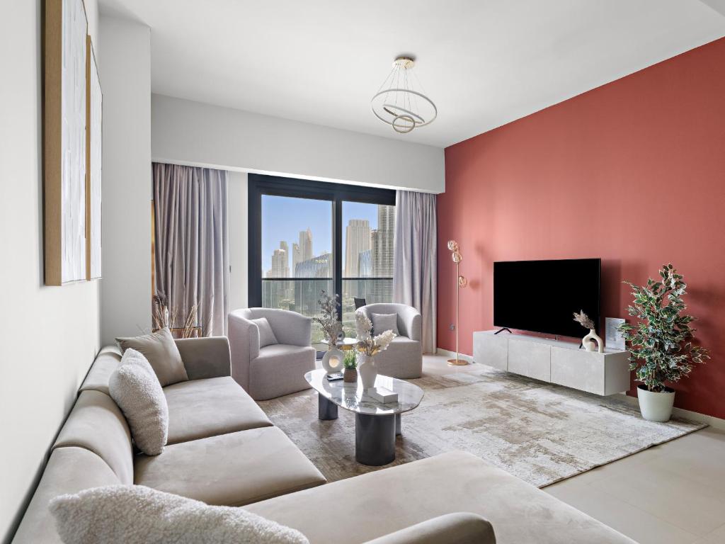 هتل وایبرنت ۳ بی دی آر پلاس ۱ گست روم این داونتاون ویت برج خلیفه ویو - Vibrant 3BDR plus 1 Guest Room In Downtown With Burj Khalifa View