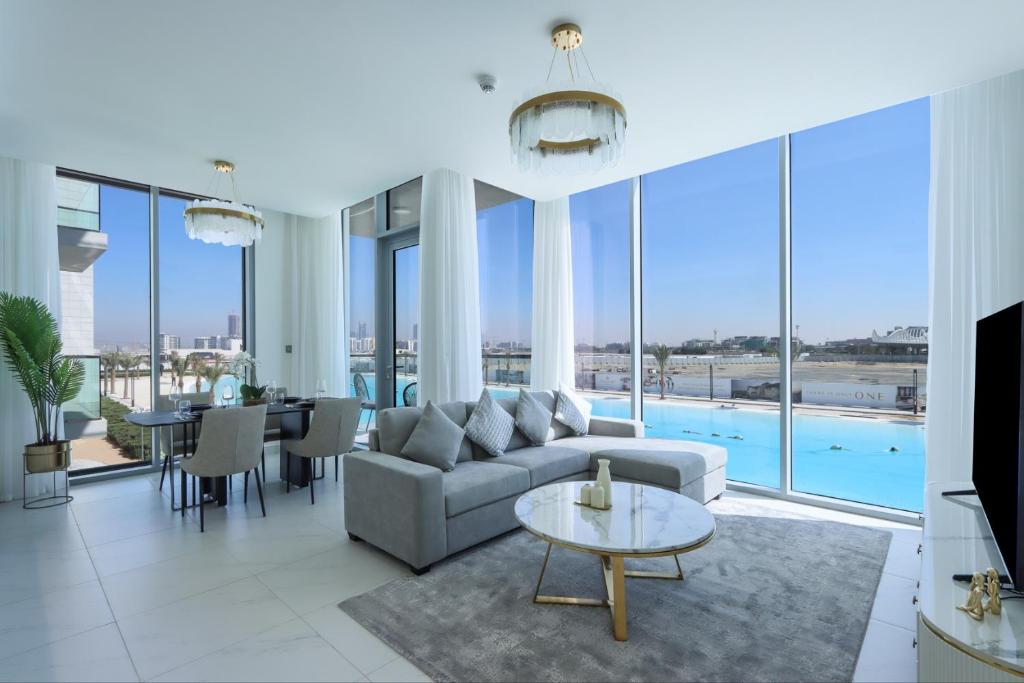 هتل پنورامیک 2 بی آر ویت لاگون ویو ات دیستریکت وان - Panoramic 2BR with Lagoon view at District One