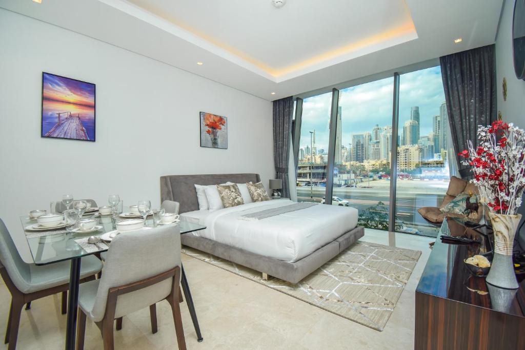 هتل مادرن استودیو ات د استرلینگ ایست - برج خلیفه ویو - Modern Studio at The Sterling east - Burj Khalifa View