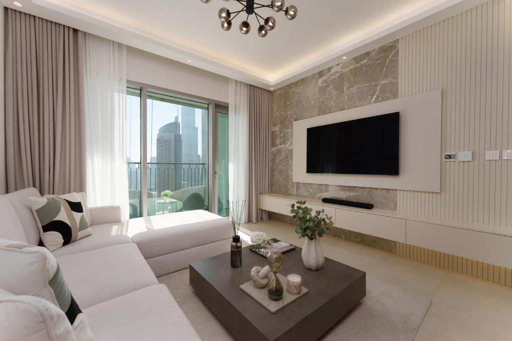 هتل لاکچری 2 بی آر ویت برج خلیفه ویو ات آدرس اپرا - Luxury 2BR with Burj Khalifa View at Address Opera