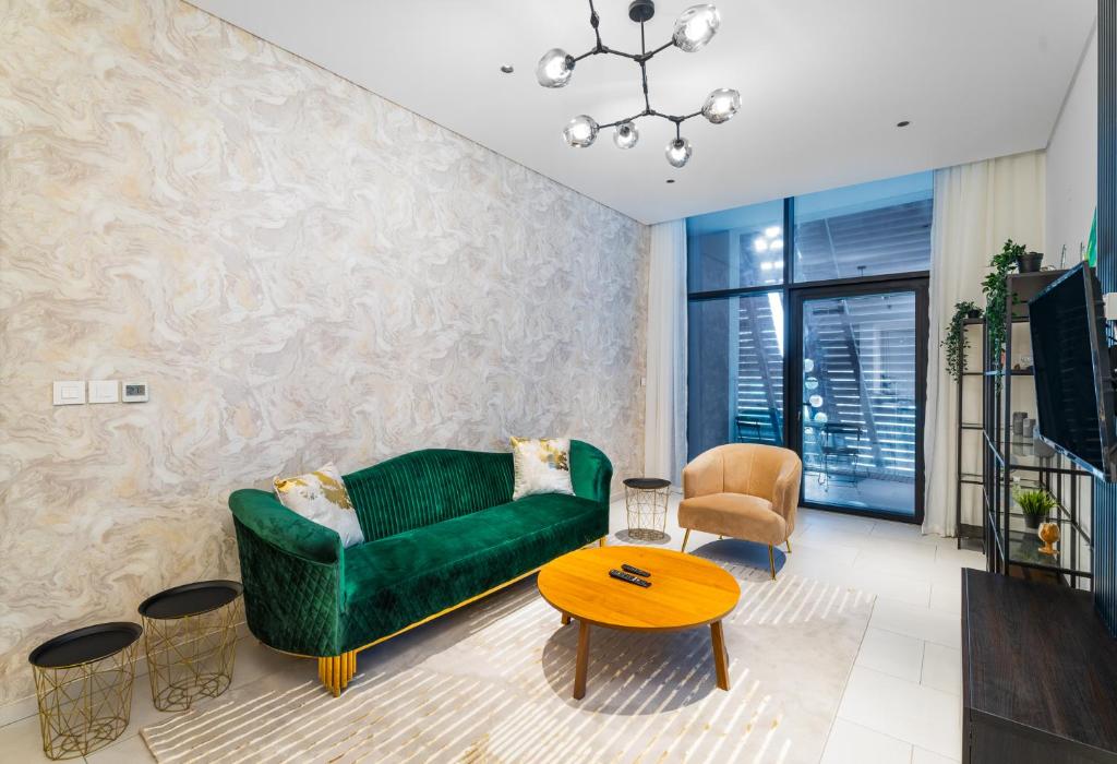 هتل نسما لاکچری استیز - اوربن الیگنس 1BR آپت در دبی's مارکیز تاور - Nasma Luxury Stays - Urban Elegance 1BR Apt in Dubai's Marquise Tower