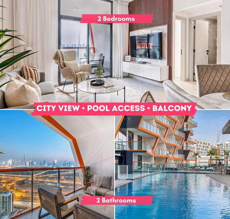هتل آپارتمنت ویت سیتی اسکایلاین ویو پول اند جیم اکسس - Apartment with City Skyline View Pool & Gym Access