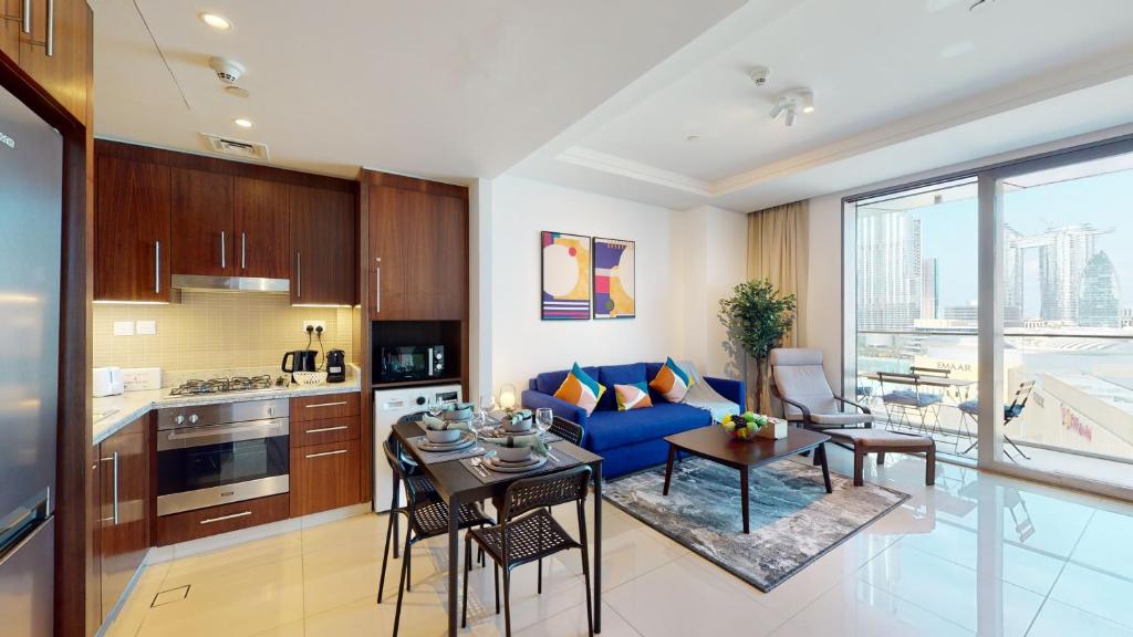 هتل اسلیک وان بدروم برج خلیفه ویو - Sleek One Bedroom Burj Khalifa View