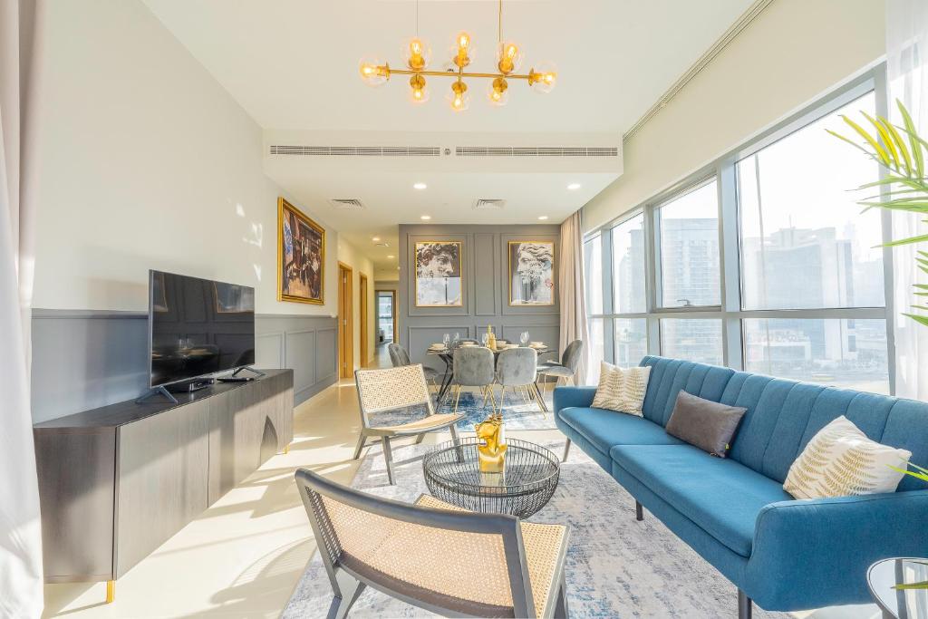 هتل نوو آرت دکو 3 بی آر ویت برج و کانال ویوز - Nouveau Art Deco 3BR with Burj & Canal Views