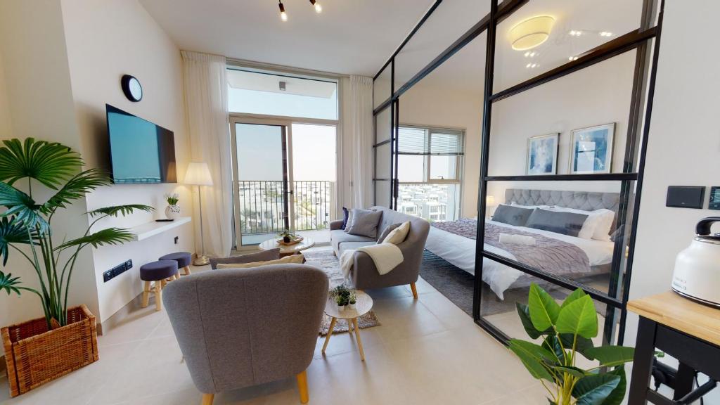 هتل وایت سیج - های-اند آپارتمان ویت برج خلیفه گلیمپس - White Sage - High-End apartment With Burj Khalifa Glimpse