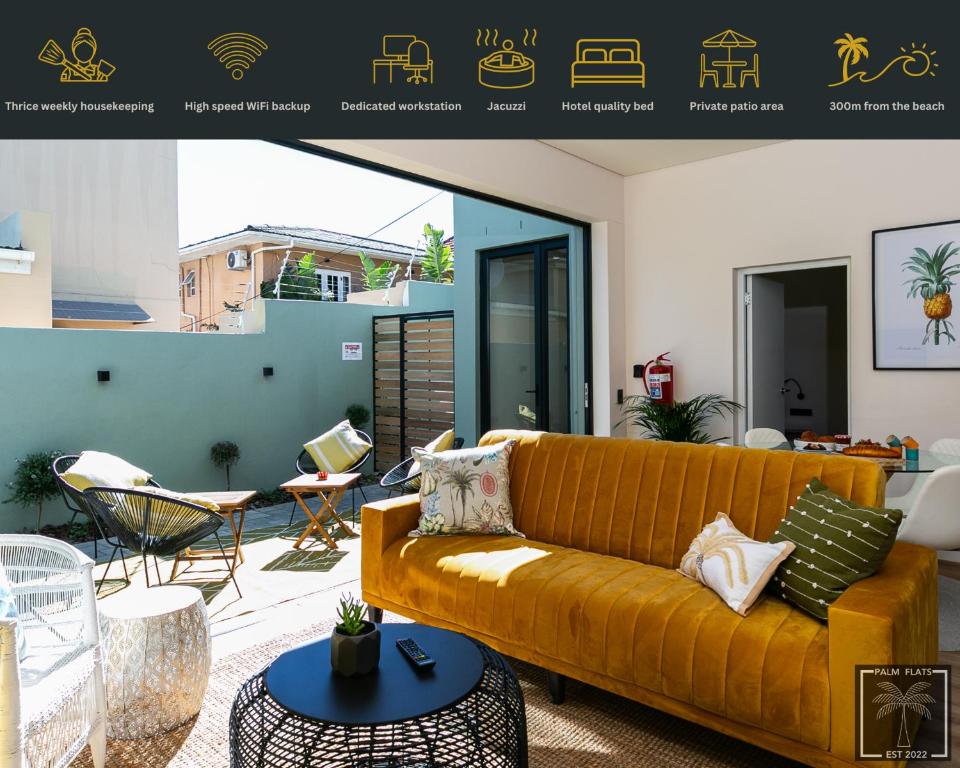 هتل ذ پالم فلتس گولدن گلوی ویت جکوزی 300م فروم سی - The Palm Flats Golden Glow with Jacuzzi 300m from Sea
